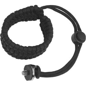 Anti Breakaway Cord Camera Wrist Strap with 1/4 Camera Screw Adjustable 21 to 30cm Braided Bracelet Outdoor Bracelet Fall Protection Bracelet Mobile Phone Head Stabilising Cord Black