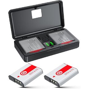 NP-BG1 ZODELOW Battery X2 and 2-Channel USB Battery Charger for Sony NP-BG1 NP-FG1 Sony Cybershot DSC-HX5V DSC-HX9V DSC-W30 DSC-W35 DSC-W50 DSC-W55 DSC-W70 DSC-W80 DSC-W630 DSC-W530 DSC-H10 H20