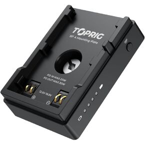 Accsoon Toprig BC-08 Battery Adapter Plate for Canon BP-A Type Batteries PD Out USB-A Out 30W Short Circuit and Under-Voltage Protection,Safe and Reliable