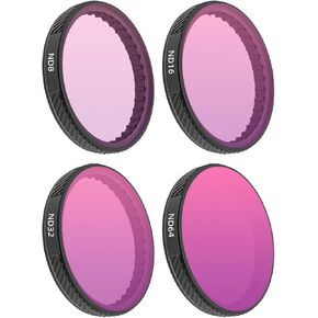 ND Lens Filter Set for DJI Osmo Action 5 Pro/4/3,Multi Coated HD Neutral Density Optical Glass -4 Pack (ND8, ND16, ND32, ND64)