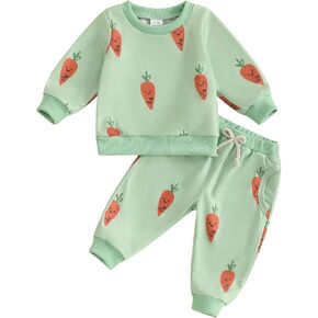 Baby Girl Boy Irish Day Outfit Long Sleeve Clover Sweatshirt Sweatants Toddler St. Patricks Day Sweatsuit Clothes
