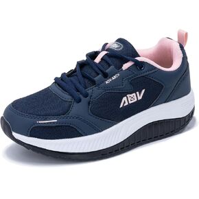 AOV Women's Walking Shoes with Arch Support Plantar Fasciitis Orthotic Running Sneakers Platform Fashion Tennis Shoes BluePink Size 6