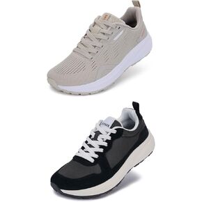 BRONAX Womens Wide Toe Box Shoes Beige and Black Size 11w