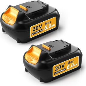 Upgraded 6.0Ah Replacement for Dewalt 20V Battery Compatible with Dewalt 20V Max Battery DCD/DCF/DCG/DCS Series Tools for Cordless Power Tools
