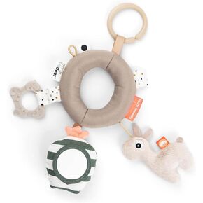 Done by Deer Baby Sensory Activity Ring Lalee - Teether, Baby Mirror with Rattle - Use The Toy Link to Attach to a Play mat, Stroller, car seat or cot - Crinkle Toys, Baby Travel Toys