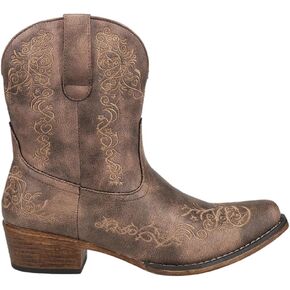 Roper Women's Riley Scroll Western Boot, Brown, 7