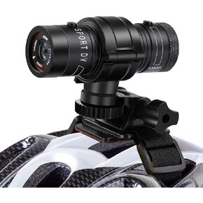 Andoer 1080P Motorcycle Cycling Camera Bicycle Camera Helmet Action Camera 120° Wide Angle Lens IP66 Waterproof Built-in Battery with 32GB TF Card Helmet Mount Bicycle Stand for Outdoor Sports