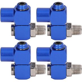 4PCS NPT 360 Degree Swivel Air Hose Connector, 1/4 Air Hose Fittings Portable Air Hose Connector Air Tools for Pneumatic Air Tools (Blue)