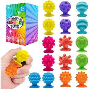 Suction Cup Bath Toys - Textured Bath Toys for Kids Aged 3+ - Sensory Suction Toys for Toddlers 8Pcs - Sensory Fidget Toys During Travel Classroom
