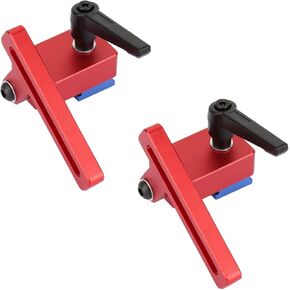 Oumefar 2PCS T Track Stop Block, Aluminium Alloy Miter Track Jig Woodworking Tool Miter Track Stop with Lock for Standard T-track