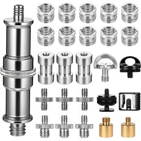 Camera Tripod Adapter 26 Packs Camera Screws Mount Set Tripod Mount Adapter Set 1/4 to 1/4 Tripod Screw 1/4 to 3/8 Camera Mount Adapter Hot Shoe Adapter for Tripod Monopod Ballhead Quick Release Plate