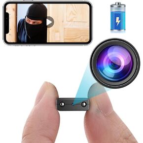 Smallest Wireless WiFi Battery Camera,HD1080P Security Camera,Baby Monitor with Video Recording Live Feed Night Vision,Motion Detection,Cloud Storage,Remote Viewing for Security with iOS Android APP