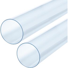 POWERTEC Clear PVC Pipe 2-1/2" x 36" Long, 2PK Rigid Plastic Tubing, Round Tube Compatible w/Dust Collection Fitting, for Woodworking Tool, Dust Collection System, Toy Cars and Bird Feeder (70176-P2)