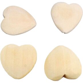 50pcs Natural 25mm Unfinished Wood Hearts Beads with Holes Eco-Friendly Wooden Handing Materials DIY Beading Craft Accessories (Heart Beads 50pcs)