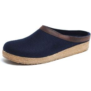 HAFLINGER Unisex GZL Leather Trim Grizzly Clog (US Men's 5/Women's 7, Blue)