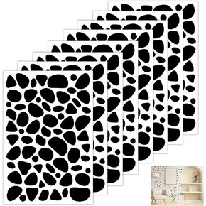 8 Sheets Black Irregular Polka Dot Wall Decals, Peel and Stick Dot Wall Sticker Wall Decor Boho Wall Decal for Kids Baby Girl Bedroom Home Classroom Decoration
