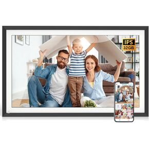 15.6-inch WiFi Picture Frame Smart Digital Photo Frame - Large Digital Photo Frame with FHD Wide View Angle, Remote Control, 32GB, Wall Mountable, Easy to Share Photo Video via App Email, Free Cloud