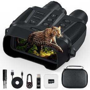 Night Vision Goggles, 58MP Full-Color 4K Night Vision Binoculars, 5X Digital Zoom and 1968FT Viewing Range, 4'' Screen with 64GB TF Card,5000mAH Rechargeable Battery for Camping Hunting