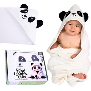 Premium Hooded Towel - 500GSM Viscose derived from Bamboo Baby Towels - Ultra Soft & Absorbent, Extra Large 35" x 35", Hypoallergenic, Machine Washable Toddler Towel - Hippopotamus