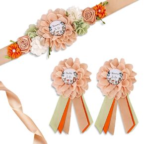 Mom to be Sash, Mom to be and Dad to be Badge Pins for Woodland Baby Shower Decoration Gender Reveals Favor Boy Girl