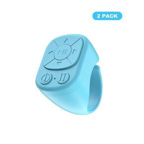 YIBAOCOM Scrolling Ring for iPhone - Bluetooth TikTok Scrolling Ring, Remote Control Page Turner for iPad iPhone, Bluetooth Camera Camcorder Music Remote, Scroller for Android, 2 Pack (2 Blue)