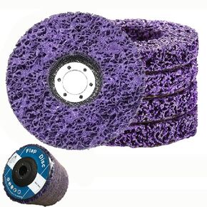 Stripping Disc, 5 Pack- 4 1/2"(115mm) x 7/8" Stripping Wheel Strip Discs for Angle Grinders, Clean & Remove Paint Coating Rust and Oxidation for Wood Metal Fiberglass, Purple