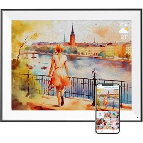 16.2" Digital Picture Frame Large-WiFi-Photo-Frames - Wall Mounted Digital Frame, Full Function, Slideshow, Auto-Rotate, 32GB, Share Photos and Videos via App Email Instantly, Unlimited Cloud Storage