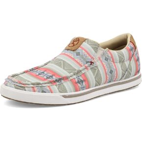 Twisted X Women's Hooey Slip-On Loper, Moc Toe, Pink Multi, 7 M