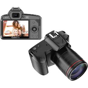 YouTube Camera for Vlogging, IPS Color Display Digital Camera 4k HD Night Vision Cameras for Photography, 16X Digital Zoom 120 Degree Wide Angle (Camera)