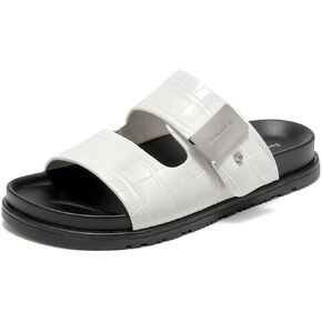 BEAU TODAY Footbed Slide Sandals for Women Comfortable Beach Sandals for Women Genuine Leather Fashion Flat Sandal Dressy