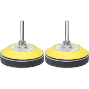 uxcell 3 Inch Hook and Loop Sanding Disc Pads Polyurethane Drill Sanding Attachment, Sand Paper for Power Tools - Yellow + Black 2 Set 6pcs