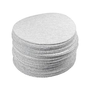50 Pcs Sanding Discs Hook and Loop Backing - [5 Inch x 120 Grits] Aluminum Oxide White Sandpapers for Orbital Sander Round Sanding Papers