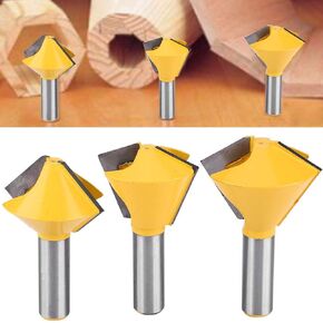 Router Bit, 3pcsset 1/2 Shank Bird's Mouth Glue Joint Router Bit Woodworking Milling Cutter for Solid Wood, Hardwood, Chipboard, Routerbit