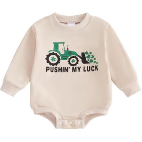 SHIBAOZI St. Patrick's Day Outfit Baby Girls Boys Sweatshirt Pants Clothes Set Infant Toddler St. Patrick's Day Romper