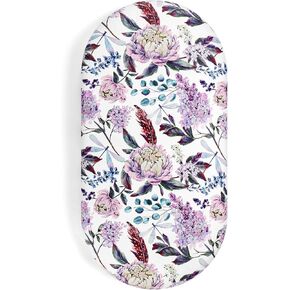 Bassinet Sheets for Baby Girls & Boys, HNHUAMING 1 Pack Soft Bassinet Sheet Cover, Fit for Rectangle, Hourglass, Oval and Round Bassinet Pad/Mattress, Purple Wisteria Floral