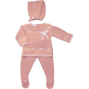 3-Piece Baby Knit Outfit Set, Sweater, Pants and Hat for Boys and Girls - Made in Spain