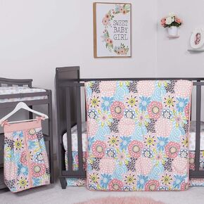 Waverly Blooms by Trend Lab 5 Piece Crib Bedding Set, Nursery, Pink