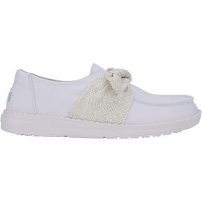 HEYDUDE Wendy Bow Essentials White Size 6, Women’s Shoes, Women’s Slip-on Loafers, Comfortable & Light-Weight