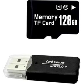 Hight Speed 128G TF Card and Reader for Mini Spy Camera 1080P Video, Body Camera Wearable, Police Cam Hidden Camera