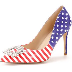 Reindee Lusion Womens High Stiletto Heels Pumps Crystal Printed Closed Toe Sexy Pumps Shoes in Kuwait