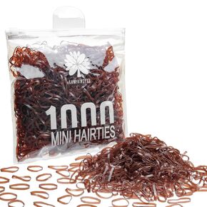 1000pcs نطاقات مطاطية صغيرة بنية ، وروابط شعر صغيرة ناعمة للأطفال الصغار ، وملحقات ذيل الحصان المرنة ، ولا ضرر تصفيف شعر الطفل (بني) in Kuwait
