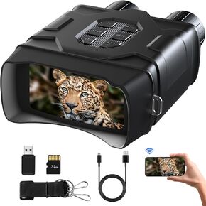 Digital Infrared Night Vision Goggles - 4''/3'' Night Vision for Viewing in 100% Darkness-4K UHD/4K Video for Hunting, Camping, Birds Watching