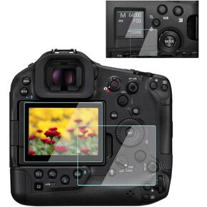R1 Screen Protector for Canon EOS R1 Camera (2 TOP & LCD Screen), Anti-Scrach Anti-Bubble Ultra-Clear 9H Tempered Glass (2 Sets)