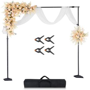 VEVOR Backdrop Stand, 8.5 x 10 ft Adjustable Photo Backdrop Stand Kit, Portable Background Backdrop Stand with 7 Crossbars, Heavy Duty Projector Screen Stand, for Wedding, Photo Video Studio & Party