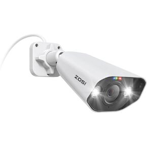 ZOSI 4K PoE Add-on Camera with Person Vehicle Detection, 2 Way Audio, Color Night Vision, Light & Sound Siren, 8MP Weatherproof Outdoor Indoor Home Security Bullet Cam, Only Compatible 4K POE NVR