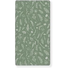Wildflowers Meadow and Flowers Fitted Crib Sheet Green Sage Baby Crib Sheet Fit Standard Crib and Toddler Mattress,Crib Mattress Sheets for Boys Girls 28"x52"