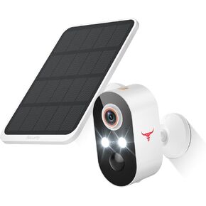 1080p Solar Security Camera Wireless, Smart AI Human Detection, 2-Way Audio, Color Night Vision, Cloud Storage, 2.4G WiFi, Indoor/Outdoor Surveillance Bullet Cam (2 Pack)