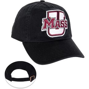 Desert Cactus University of Massachusetts Baseball Hat UMass Amherst Brimmed Embroirderd Hats Cap Adjustable Cloth Strap Adult (Style B) Black