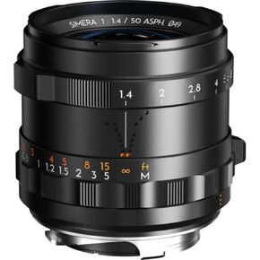 عدسة التصوير الفوتوغرافي الكامل Simera 50 مم F1.4 لـ Leica M Mount - Black