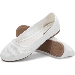 Mesh Knit Ballet Flat Shoes for Women, Classic Round Toe Flats Foldable, Ladies Ballerina Walking Dress Shoes, Slip on Machine Washable Lightweight Loafers Flats